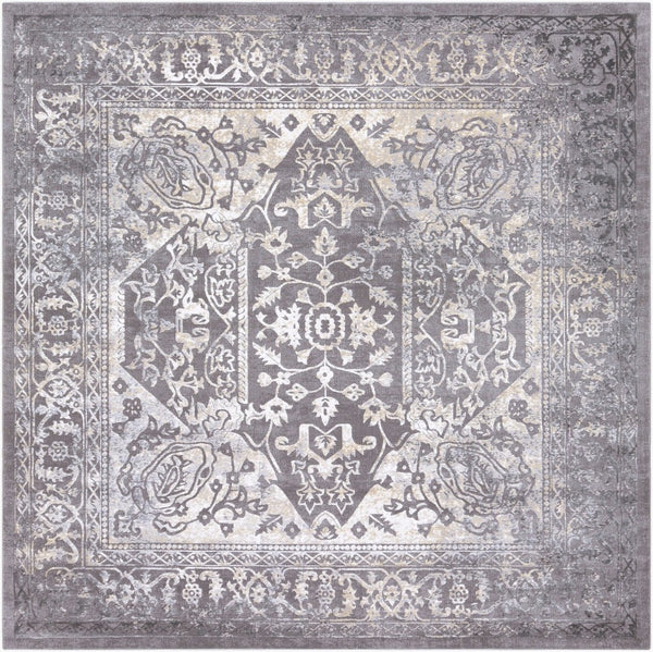 Livabliss Tibetan Updated Traditional Area Rug Woven in Turkey for Elegant Living Spaces Ivory, Tan 7'10" x 7'10" Square TBT2300-710SQ