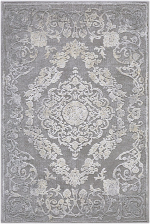 Livabliss Tibetan Style Area Rug with Lustrous Sheen for Living and Dining Spaces Charcoal, Beige 2' x 2'11" TBT2301-23