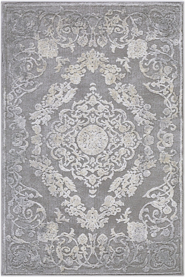Livabliss Tibetan Style Area Rug with Lustrous Sheen for Living and Dining Spaces Charcoal, Beige 2' x 2'11" TBT2301-23