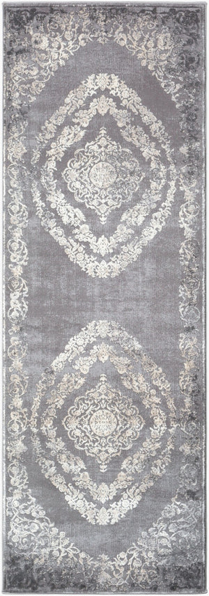 Livabliss Tibetan Style Area Rug with Lustrous Sheen for Living and Dining Spaces Charcoal, Beige 2'7" x 7'7" TBT2301-2776