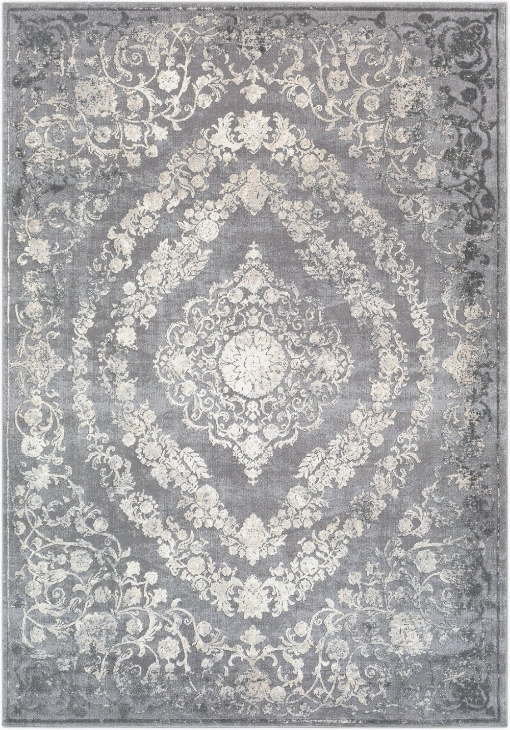 Livabliss Tibetan Style Area Rug with Lustrous Sheen for Living and Dining Spaces Charcoal, Beige 6'7" x 9'6" Rectangle TBT2301-6796