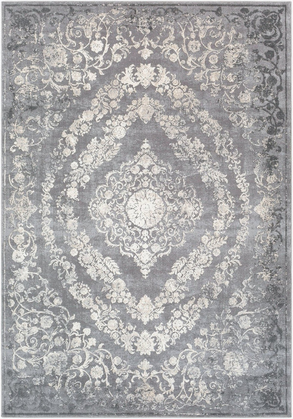 Livabliss Tibetan Style Area Rug with Lustrous Sheen for Living and Dining Spaces Charcoal, Beige 6'7" x 9'6" Rectangle TBT2301-6796