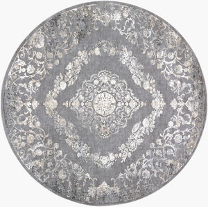 Livabliss Tibetan Style Area Rug with Lustrous Sheen for Living and Dining Spaces Charcoal, Beige 5'3" x 5'3" TBT2301-53RD