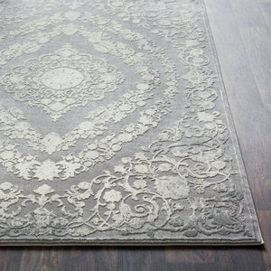 Livabliss Tibetan Style Area Rug with Lustrous Sheen for Living and Dining Spaces Charcoal, Beige 2' x 2'11" TBT2301-23