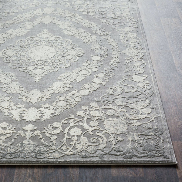 Livabliss Tibetan Style Area Rug with Lustrous Sheen for Living and Dining Spaces Charcoal, Beige 2' x 2'11" TBT2301-23