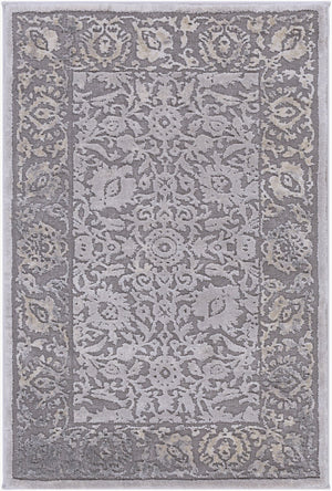 Livabliss Tibetan Heritage Pattern Area Rug Soft Polypropylene Accent for Entryways and Bedrooms Medium Gray, Ch 2' x 2'11" TBT2302-23
