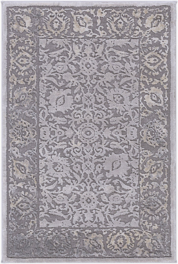 Livabliss Tibetan Heritage Pattern Area Rug Soft Polypropylene Accent for Entryways and Bedrooms Medium Gray, Ch 2' x 2'11" TBT2302-23
