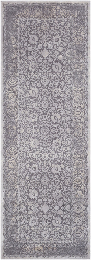 Livabliss Tibetan Heritage Pattern Area Rug Soft Polypropylene Accent for Entryways and Bedrooms Medium Gray, Ch 2'7" x 7'7" TBT2302-2776