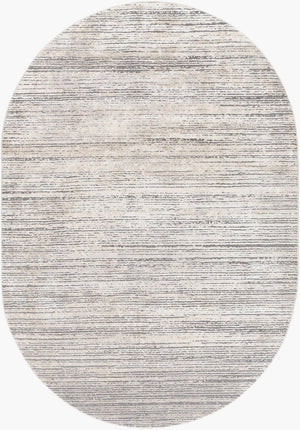 Livabliss Tibetan Geometric Mid-century Area Rug Soft Polypropylene Blend for Living Dining Rooms Tan, Medium Gra 6'7" x 9'6" Oval TBT2308-6796OV