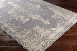 Livabliss Tibetan Patterned Polypropylene Area Rug Plush Medium Pile for Entryways and Small Spaces Charcoal, Beige 8'10" x 12'4" TBT2310-93123