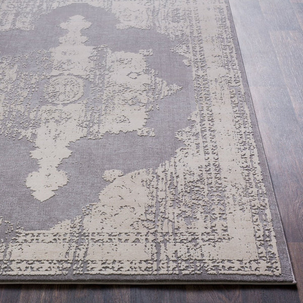 Livabliss Tibetan Patterned Polypropylene Area Rug Plush Medium Pile for Entryways and Small Spaces Charcoal, Beige 8'10" x 12'4" TBT2310-93123