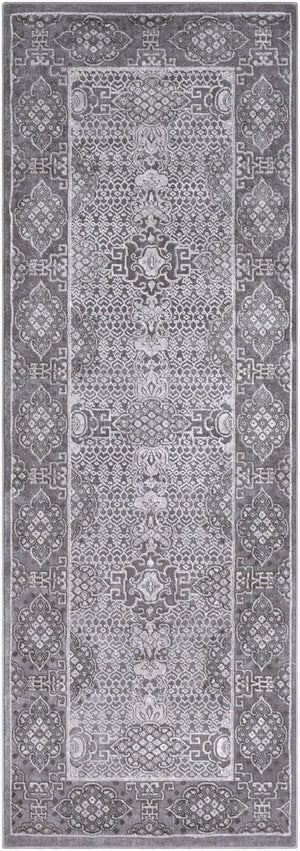 Livabliss Tibetan Collection Traditional Pattern Runner Rug for Hallways and Entryways Medium Gray, Ch 2'7" x 7'7" TBT2311-2776