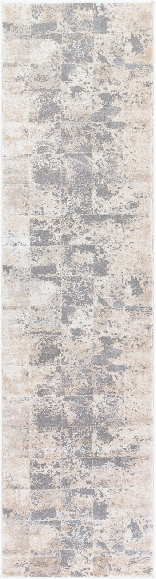 Livabliss Tibetan Geometric Runner Rug Polypropylene Blend Mid-century Modern Hallway Accent Tan, Beige 2'7" x 12' TBT2312-2712