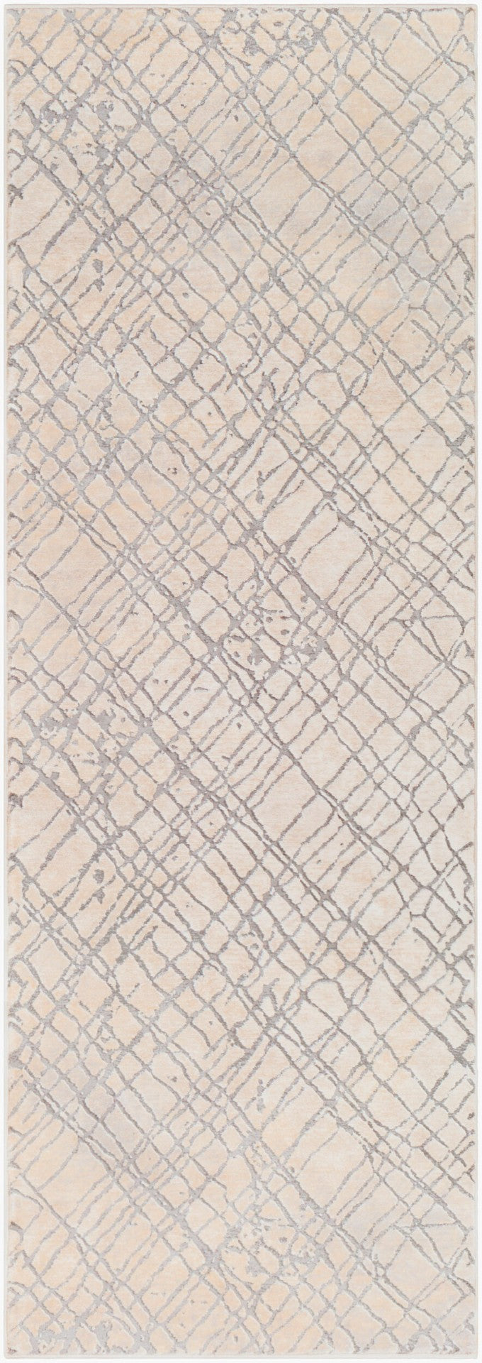 Livabliss Tibetan Machine Woven Hallway Runner Rug with High Low Pile Polypropylene Blend Beige, Medium G 2'7" x 7'7" TBT2314-2776