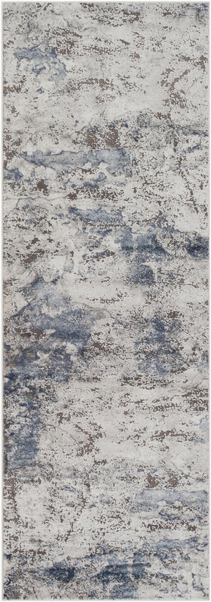 Livabliss Tibetan Geometric Accent Rug Polypropylene Pile Modern Design for Entryway or Office Dark Blue, Deni 2'7" x 7'7" TBT2318-2777