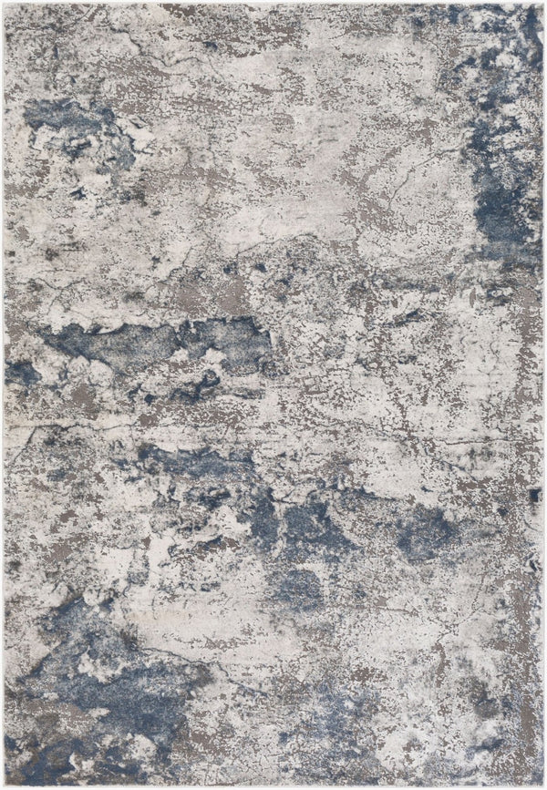 Livabliss Tibetan Geometric Accent Rug Polypropylene Pile Modern Design for Entryway or Office Dark Blue, Deni 6'7" x 9'6" TBT2318-6796