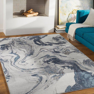 Livabliss Tibetan Minimalist Polypropylene Accent Rug Soft Woven Entryway Bedroom Floor Cover Dark Blue, Deni 8'10" x 12'4" TBT2319-93123