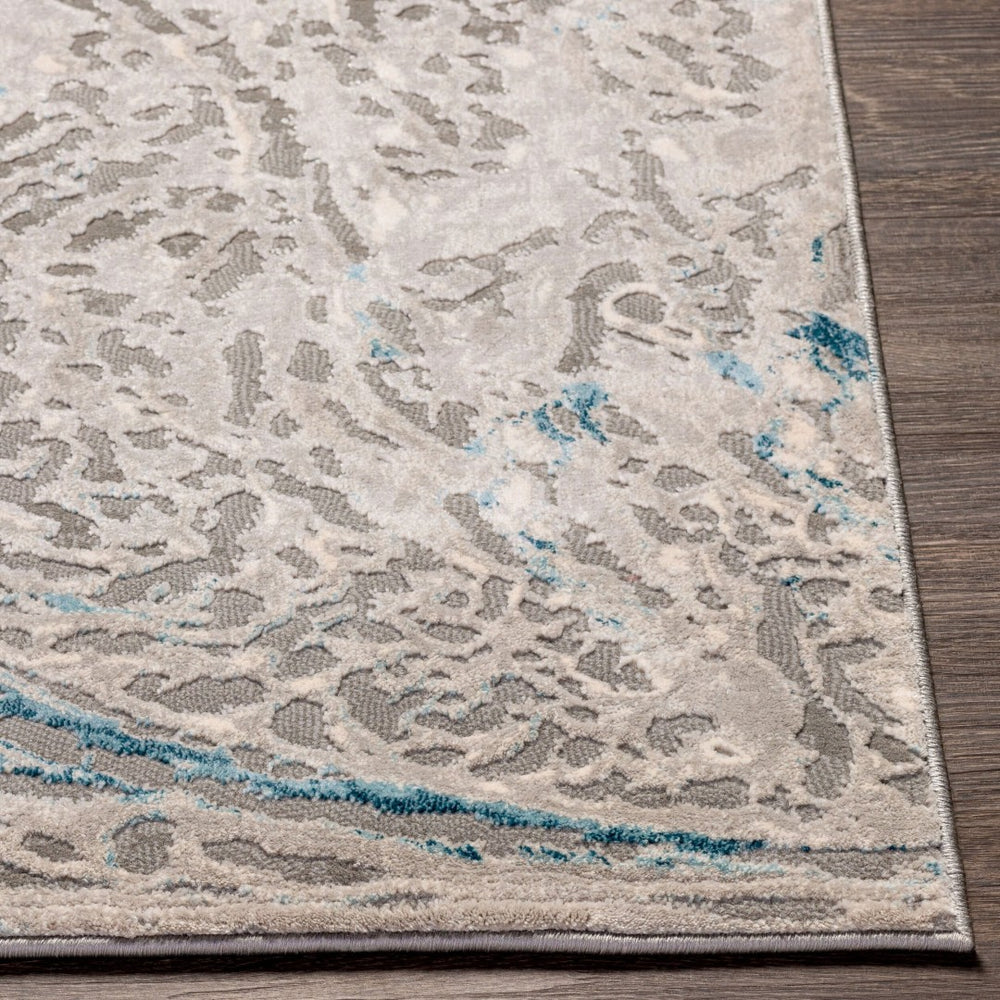 Livabliss Tibetan Geometric Runner Rug Machine Woven Polypropylene Blend for Hallway or Entryway Teal, Pale Blue 7'10" x 10'2" TBT2326-710102