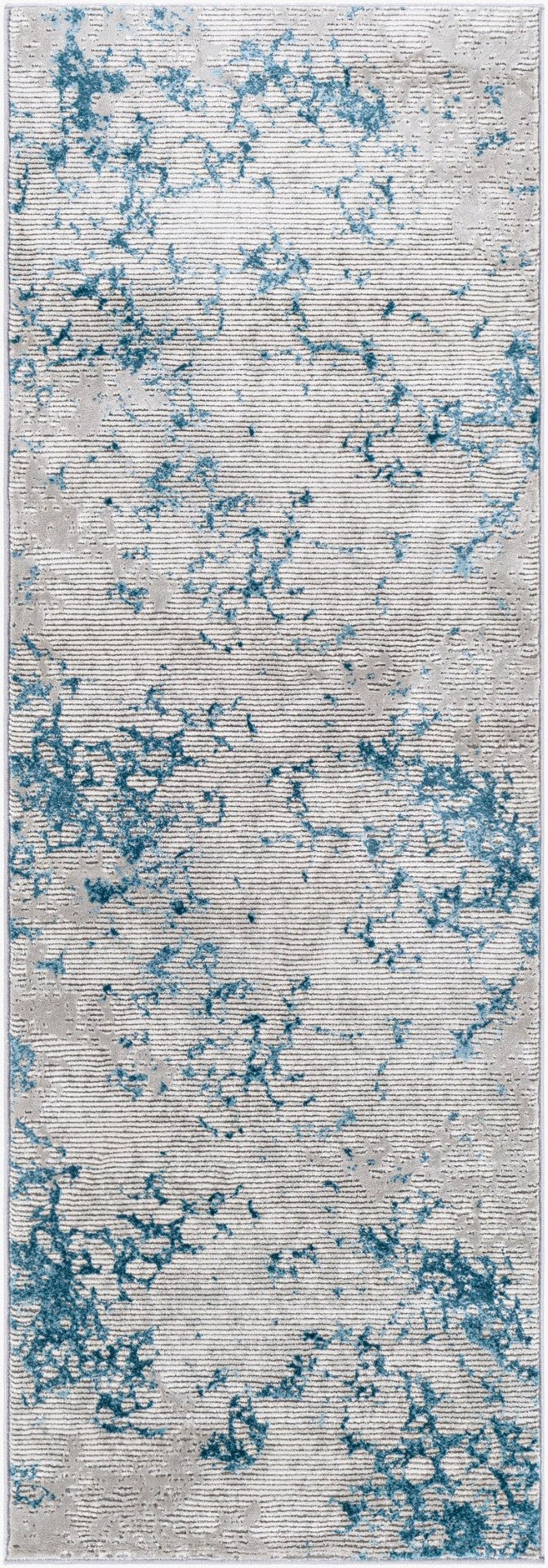 Livabliss Tibetan Collection Machine Woven Runner Rug for Hallways and Entryways Modern Style Teal, Light Gra 2'7" x 7'7" TBT2330-2777