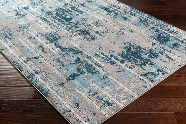 Livabliss Tibetan Machine Woven Polypropylene Area Rug Minimalist Modern Style for Living Rooms Teal, Light Gra 8'10" x 12'4" TBT2331-9124