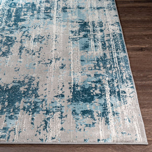 Livabliss Tibetan Machine Woven Polypropylene Area Rug Minimalist Modern Style for Living Rooms Teal, Light Gra 8'10" x 12'4" TBT2331-9124
