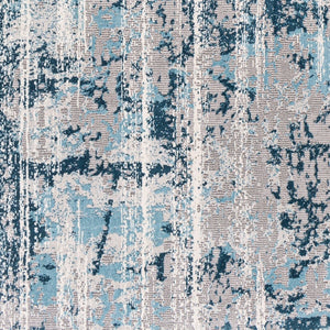 Livabliss Tibetan Machine Woven Polypropylene Area Rug Minimalist Modern Style for Living Rooms Teal, Light Gra 8'10" x 12'4" TBT2331-9124