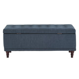 Homelegance By Top-Line Lyon Tufted Storage Bench Blue Polyester