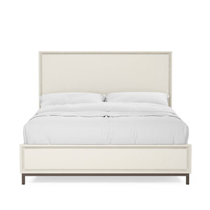 A.R.T. Furniture Blanc Contemporary Alabaster Bed With Vertical Channel Design - Elegant Comfort For Any Bedroom White Parawood Solids,Maple Veneers,Metal 289135-1040