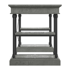 Homelegance By Top-Line Miranda Cornice 1-Drawer Storage Writing Desk Grey Wood