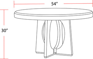 Escape - Dining 54" Round Table with console & 4 caster chairs Glazed Natural Oak Black Metal Trim DESC-6PC-54RND-72OC-2618 Parker House