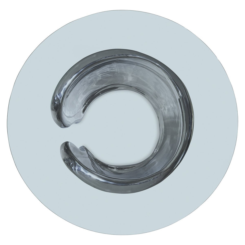 Bernhardt Agnès Dining Table - Elegant Sculpted Stainless Steel Base With Round Glass Top For Modern Spaces Stainless Steel Stainless Steel K2069