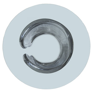 Bernhardt Bernhardt Sculptural 54" Round Glass Dining Table With Polished Stainless Cuff Base, Glam Transitional K2069