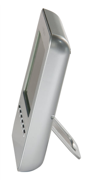 Hekman Furniture 645693 Weather View Digital Table Clock - Chic Satin Silver, Multi-function Lcd With Alarm & Snooze  Weather View Tabletop Clock 645693