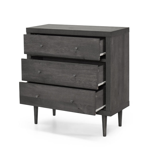 English Elm Christopher Knight Home® - NORDIC Mid-Century 3-Drawer Chest with Faux Wood Finish, Rubberwood Legs and Sleek Storage Appeal Grey 71144.00GRY