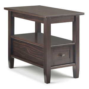 English Elm Warm Solid Wood 14" Transitional Narrow Side Table In Tobacco Brown - Stylish, Space-Saving Design! B136P159662-GIGA