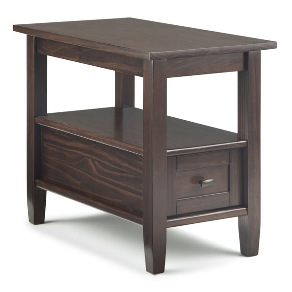 English Elm Warm Solid Wood 14" Transitional Narrow Side Table In Tobacco Brown - Stylish, Space-Saving Design! B136P159662-GIGA