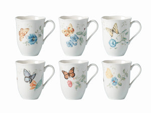 Lenox Butterfly Meadow 6-Piece Mug Set Multi, WHITE PORCELAIN 892798