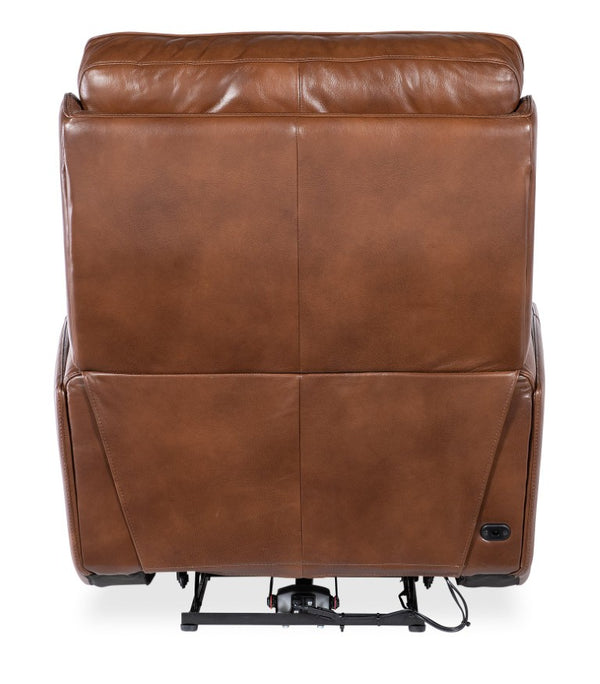 Hooker Furniture Crosby Giotto Top-Grain Leather Zero-Gravity Power Recliner With Usb, Power Headrest & Lumbar Support Brown SS741-PHZL1-080