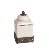 Acanthus Stoneware Square Canister, 12" EAW31602 Park Hill