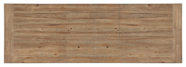 Hooker Furniture Vineyard Pecky Hickory Rectangle Dining Table With Sonoma Finish, Trestle Base & Two 20" Leaves 6952-75217-80