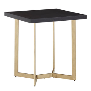 Homelegance By Top-Line DuBose Black and Gold Metal Base End Table Black Metal