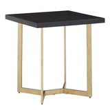 DuBose Black and Gold Metal Base End Table