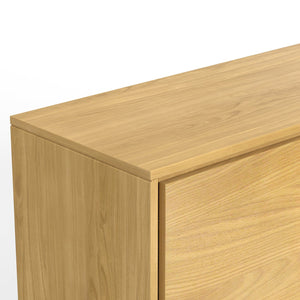English Elm Lowry - Modern Industrial Sideboard Buffet In Warm Oak Veneer With Durable Storage Solutions B136P158871