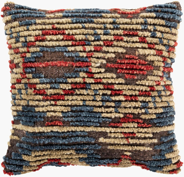 Surya Tichka Handwoven Jute Wool Accent Pillow Artisan Woven Texture for Sofa or Bed TCK001-2020D