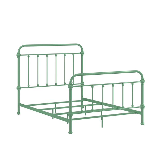 Homelegance By Top-Line Katana Antique Graceful Victorian Iron Metal Bed Green Iron