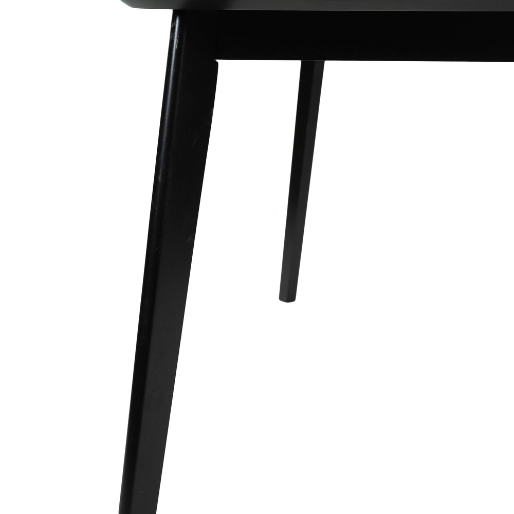 English Elm Christopher Knight Home® - DINING Mid-Century Solid Wood & Faux Wood Top Table with Rubberwood Legs, Sleek Rounded Edge Design Black 58907.00BLK