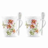 Butterfly Meadow Porcelain Mugs & Spoons Set, Dishwasher Safe, 4-Piece - 833960-LENOX