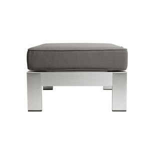 English Elm Christopher Knight Home® - CAPE Coral Ottoman - Khaki Aluminum Frame, Weather-Resistant Polyester Cushion, Silver Finish, Compact Seat 64414.00