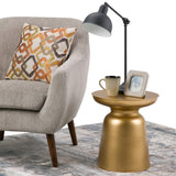 Hearth and Haven Solsticea Metal Accent Table with Round Top Design B136P158965 Gold