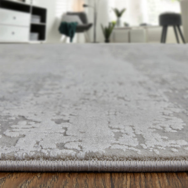 Feizy Rugs Cadiz Abstract Watercolor Area Rug - Luxurious Machine-woven Design Inspired By Spanish Elegance Taupe,Gray,Silver Viscose,Acrylic 8663888flgy000p22